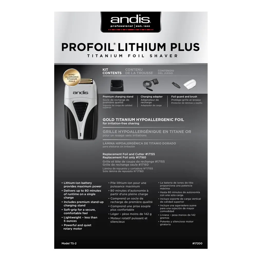 SHAVER ANDIS PROFOIL LITHIUM PLUS - Imagen 5